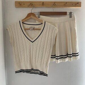 Tennis Style Skirt and Shirt Set
